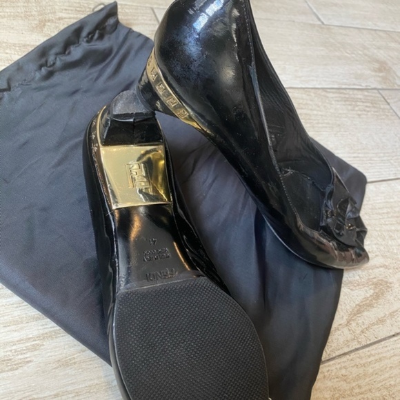 Authentic Fendi Patent Peep Toe Kitten Heels - Picture 4 of 7
